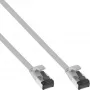 InLine Patch kabelis plokščias, U/FTP, Cat.8.1, TPE halogen-free, pilkas, 0,25 m