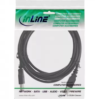 InLine USB 2.0 laidas Type A kištukas / B kištukas juodas 3 m
