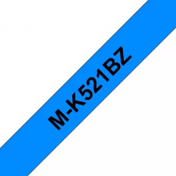Brother M-K521B lipdukų juostelė – juodas tekstas ant mėlyno fono
