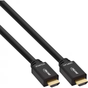 InLine aktyvus HDMI laidas su Ethernet, M/M, juodas, auksuoti kontaktai, 40 m