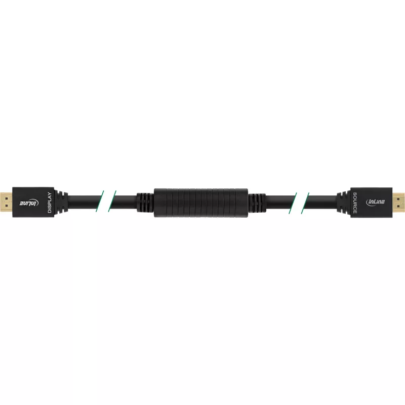 InLine aktyvus HDMI laidas su Ethernet, M/M, juodas, auksuoti kontaktai, 40 m