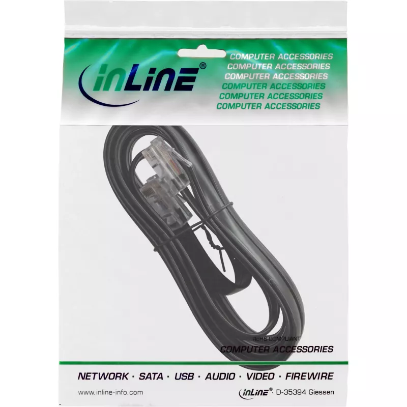 InLine ISDN kabelis RJ45 vyras-vyras 8P8C 20m juodas