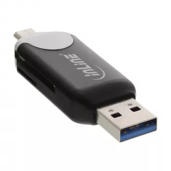 InLine USB3.0 Dual Cardreader, USB A ir Micro-USB 2.0, skirtas SDXC ir microSDXC