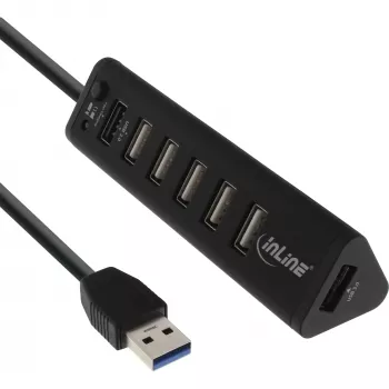 USB šakotuvas InLine Smart Hub 7 prievadų USB 3.0 ir 2.0 su greitojo įkrovimo prievadu