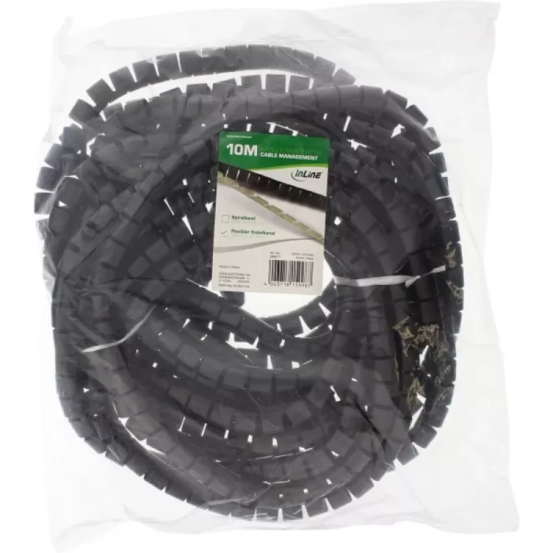 Lankstus kabelių kanalas InLine 59947T 10m juodas 20mm