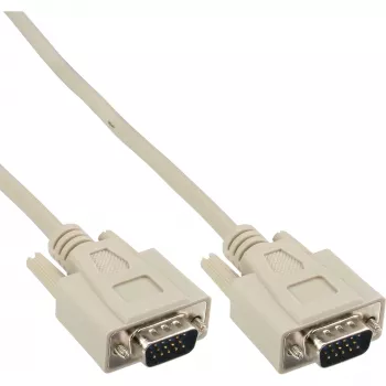 VGA kabelis 15 kontaktų HD vyriškas / vyriškas smėlio spalvos 10 m InLine 17712E
