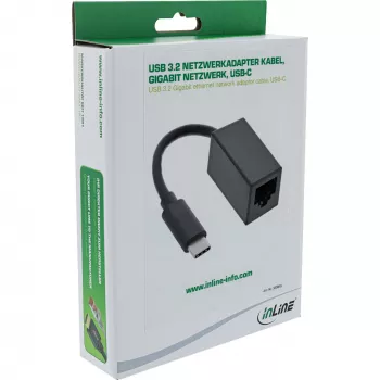 InLine USB 3.2 Gigabit Ethernet tinklo adapterio laidas, USB-C