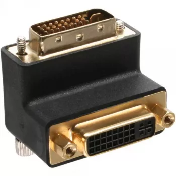 InLine DVI-I adapter 90° kampu 24+5 kištukas / lizdas juodas