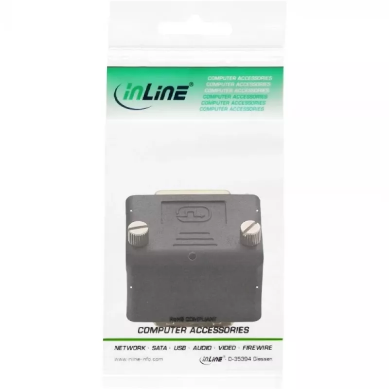 InLine DVI-I adapter 90° kampu 24+5 kištukas / lizdas juodas
