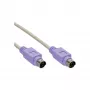 InLine PS/2 laidas vyriškas / vyriškas pilkas su violetiniu kištuku 2m