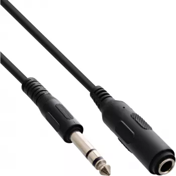 Jack prailginimo laidas 6,3 mm stereo kištukas/lizdas 5 m InLine 99935A
