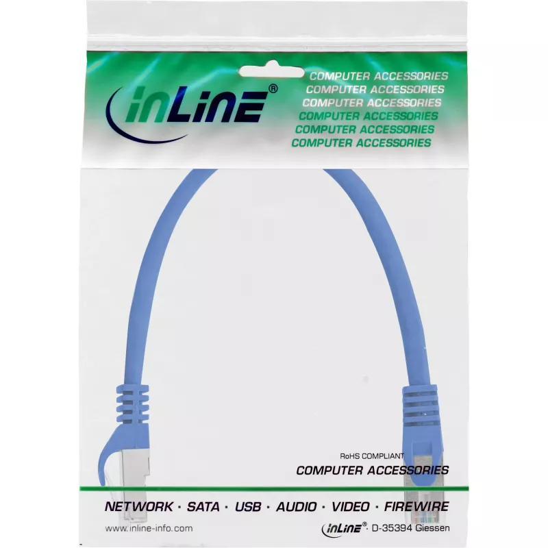 InLine Patch Laidas SF/UTP Cat.5e mėlynas 0,3 m