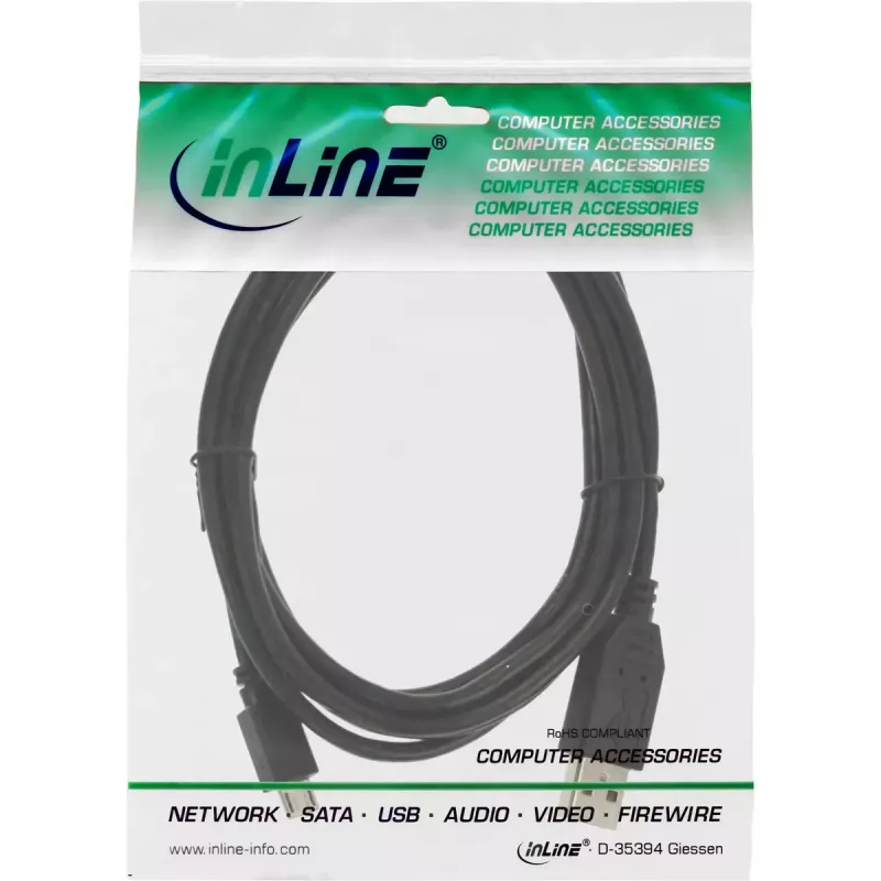 InLine Micro USB 2.0 laidas USB A / Micro-B juodas 3 m