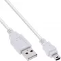 InLine USB 2.0 Mini laidas, A tipo / mini-B (5 kontaktų), baltas, 1 m