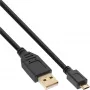 InLine Micro USB 2.0 laidas, USB A kištukas / Micro-B kištukas, juodas, 0,5 m