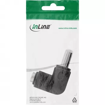 DC adapteris InLine 5,5×2,5 mm kampuotas kištukas–lizdas, 5 V įėjimas, vidaus naudojimui, juodas
