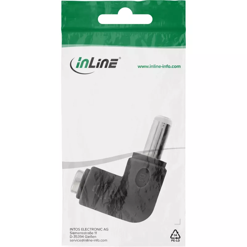 DC adapteris InLine 5,5×2,5 mm kampuotas kištukas–lizdas, 5 V įėjimas, vidaus naudojimui, juodas