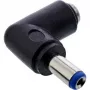 InLine DC adapteris 5.5x2.1 mm kampinis kištukas/kištukinė jungtis juodas