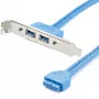 StarTech.com 2 prievadų USB 3.0 A lizdo plokštės adapteris, IDC, USB 3.2 Gen 1 (3.1 Gen 1), mėlynas, nerūdijantis plienas, 0,5 m, CE, REACH, 500 mm