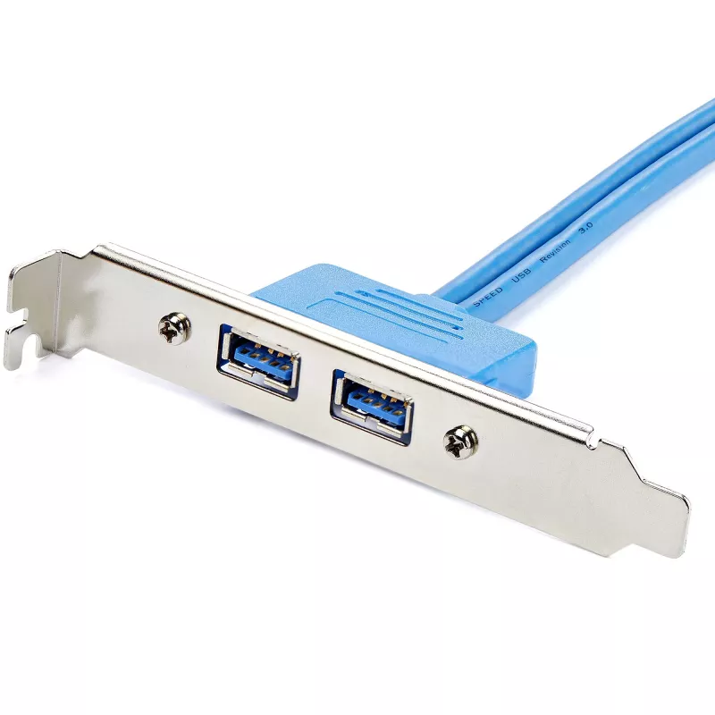 StarTech.com 2 prievadų USB 3.0 A lizdo plokštės adapteris, IDC, USB 3.2 Gen 1 (3.1 Gen 1), mėlynas, nerūdijantis plienas, 0,5 m, CE, REACH, 500 mm