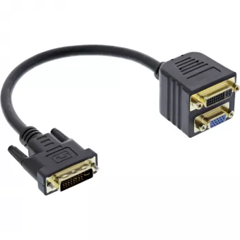 DVI-I adapterio laidas InLine 17301 DVI-I kištukas / DVI-I lizdas + S-VGA lizdas