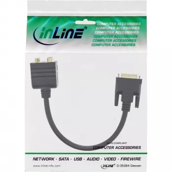 DVI-I adapterio laidas InLine 17301 DVI-I kištukas / DVI-I lizdas + S-VGA lizdas