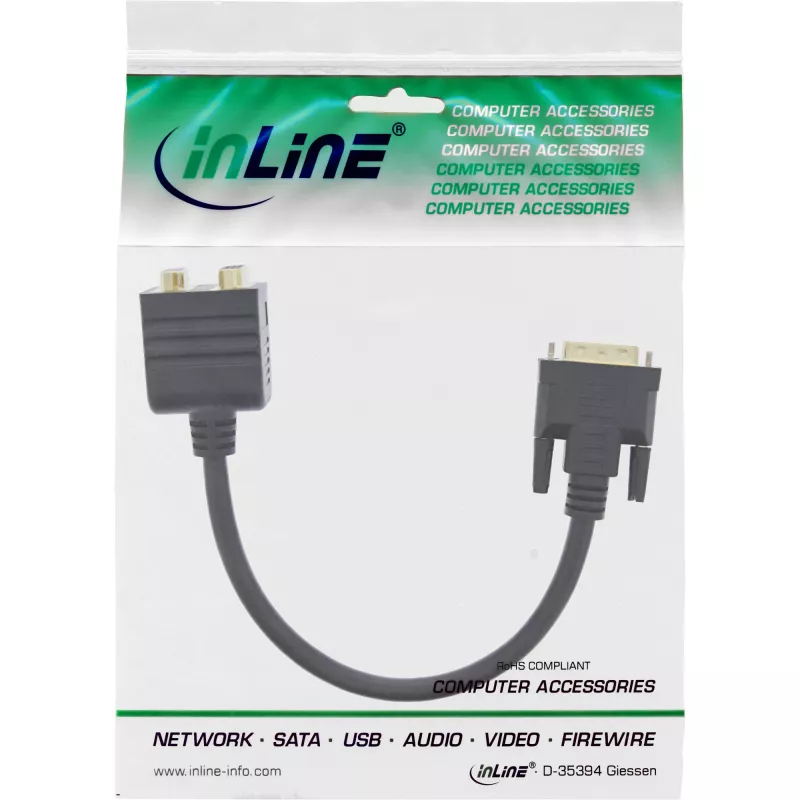 DVI-I adapterio laidas InLine 17301 DVI-I kištukas / DVI-I lizdas + S-VGA lizdas