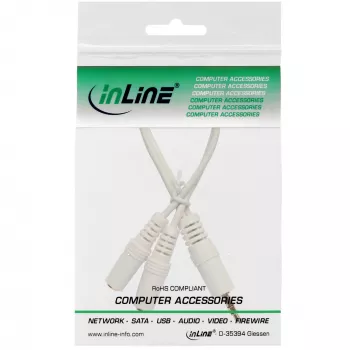 InLine Stereo Y laidas 3,5 mm stereo M į du 3,5 mm stereo F baltas/auksinis, 0,1 m