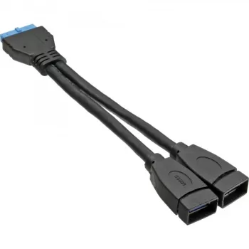 InLine USB 3.0 adapterio laidas vidiniam 2x USB Type A moteriškas / pagrindinės plokštės lizdas