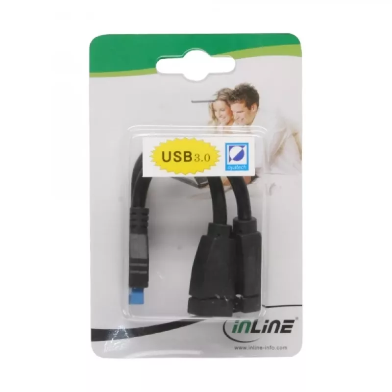 InLine USB 3.0 adapterio laidas vidiniam 2x USB Type A moteriškas / pagrindinės plokštės lizdas