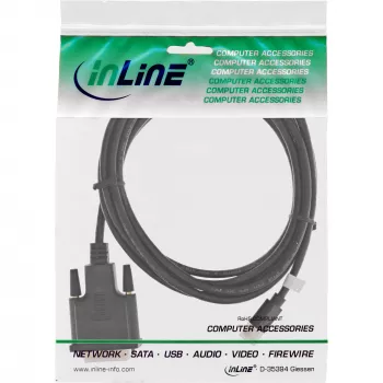 InLine Mini DisplayPort vyriškas į DVI-D 24+1 vyrišką laidą, juodas/auksinis, 1,5 m