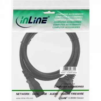 InLine maitinimo laidas, CEE 7/7 tiesus / 3 kontaktų IEC C13 kištukas, juodas, 1,8 m