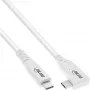 InLine USB4 kabelis, USB-C, vienas galas kampuotas, PD 240W, 8K60Hz, TPE, baltas, 2m