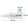 InLine USB4 kabelis, USB-C, vienas galas kampuotas, PD 240W, 8K60Hz, TPE, baltas, 2m