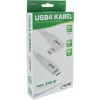 InLine USB4 kabelis, USB-C, vienas galas kampuotas, PD 240W, 8K60Hz, TPE, baltas, 2m