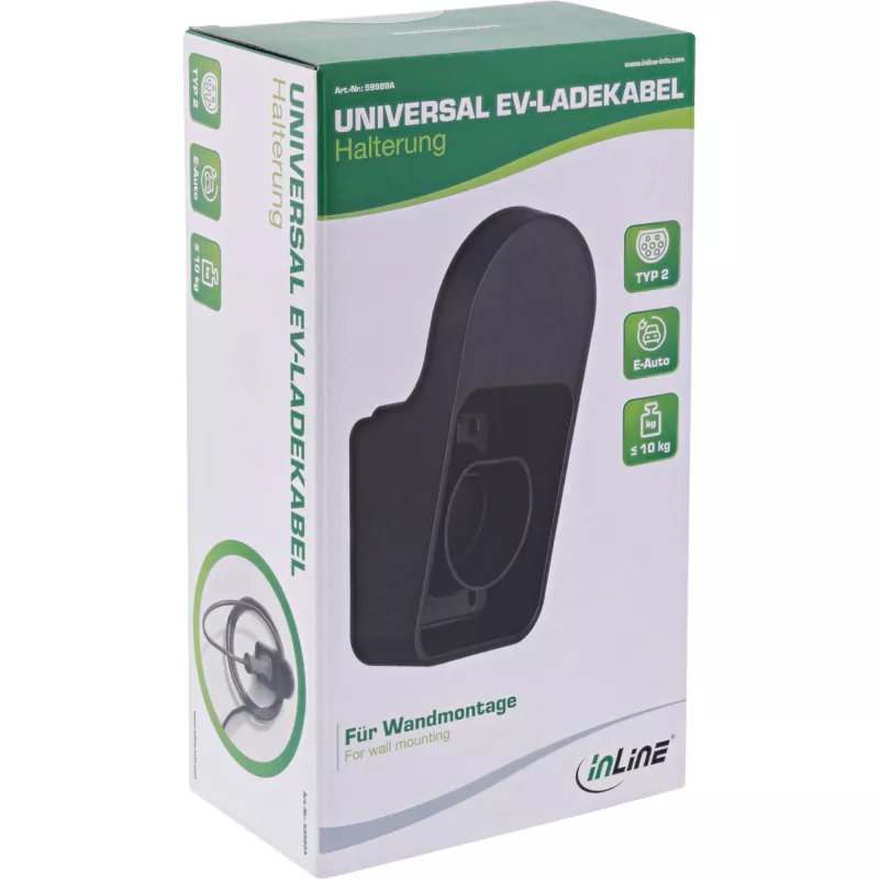 InLine Universal EV įkrovimo laido laikiklis juodas 117x95x213 mm