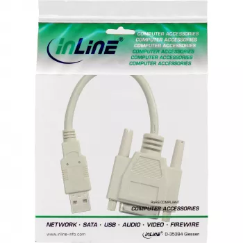 USB adapterio laidas USB A tipas (vyriškas) į DB15 (moteriška) InLine 33101