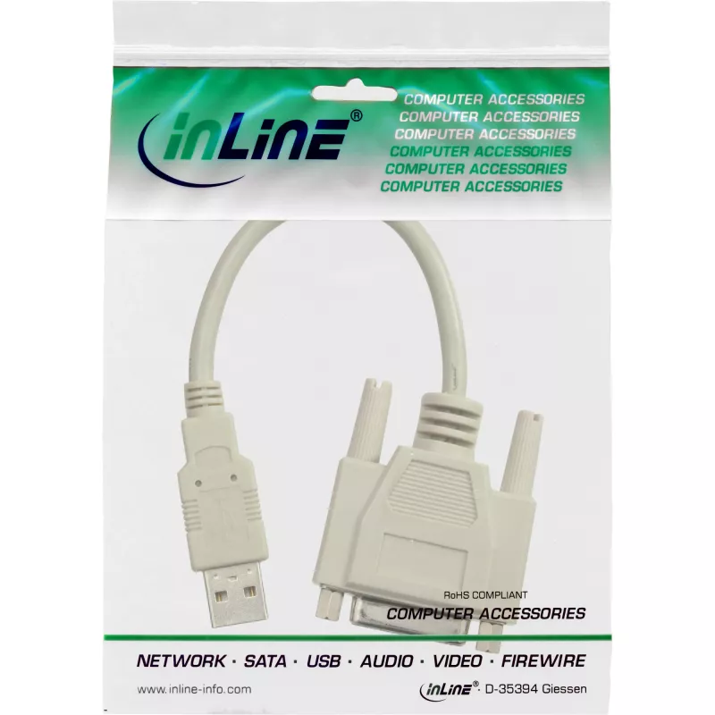 USB adapterio laidas USB A tipas (vyriškas) į DB15 (moteriška) InLine 33101
