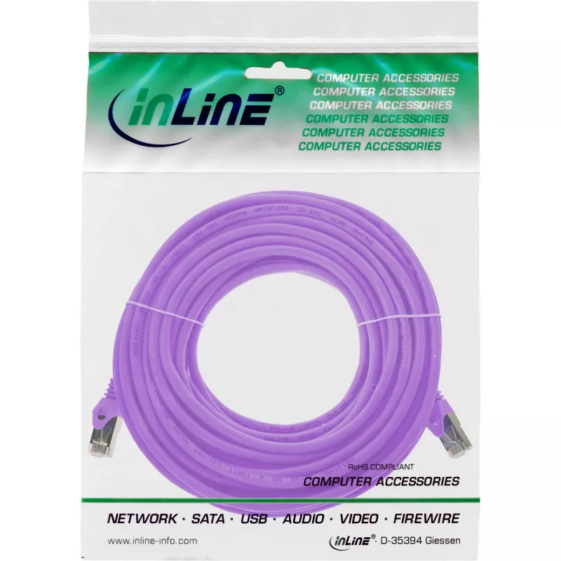 InLine Patch Laidas SF/UTP Cat.5e violetinis 10m