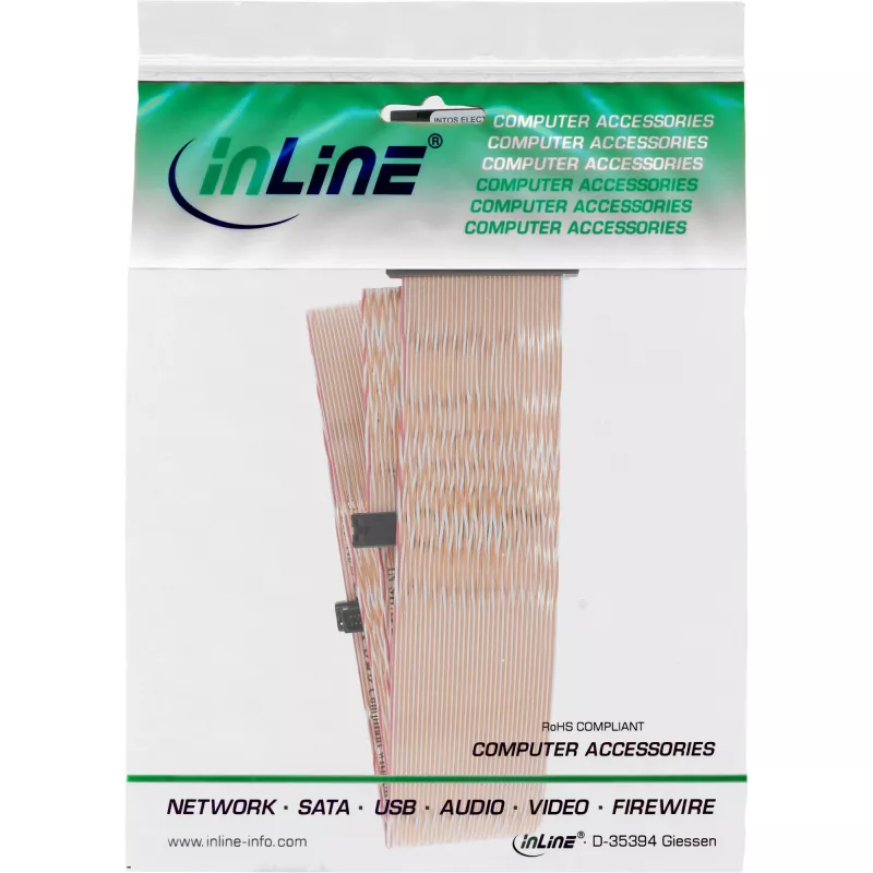 InLine SCSI U320 juostinis kabelis, 68 kontaktų, 2 įrenginiams su terminatoriumi