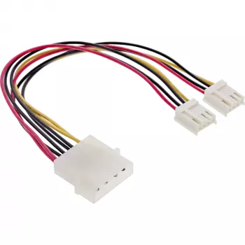 InLine vidinis maitinimo Y laidas 1x 5.25 colio Molex / 2x 3.5 colio lanksčiojo disko jungtis 0,20 m