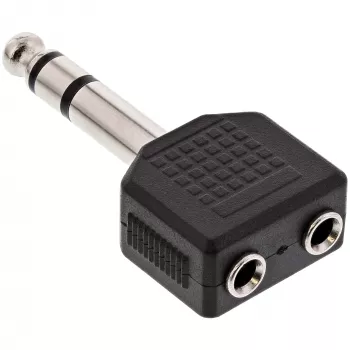 InLine garso adapteris 6,3 mm stereo kištukas / 2x 3,5 mm stereo lizdai