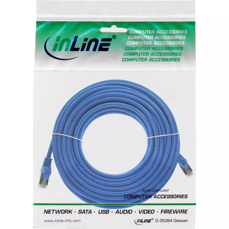 InLine Patch Laidas SF/UTP Cat.5e mėlynas 30m