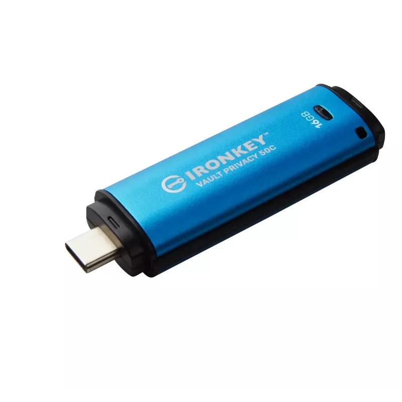 Kingston IronKey 16GB USB-C Vault Privacy 50C AES-256 šifruotas, FIPS 197