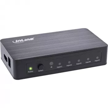InLine HDMI jungiklis 5 prievadų 4K2K@60Hz HDCP 2.2 Juodas