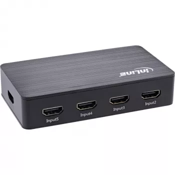 InLine HDMI jungiklis 5 prievadų 4K2K@60Hz HDCP 2.2 Juodas