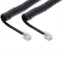 Telefono spiralinis laidas InLine RJ10 4P4C 18893 2m juodas