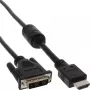 InLine HDMI-DVI laidas 19 kontaktų kištukas / 18+1 kištukas su ferito žiedu juodas 1,8 m