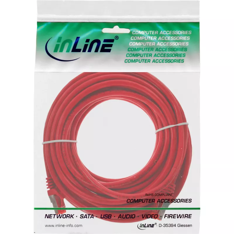 InLine Patch kabelis S/FTP PiMF Cat.6 250MHz PVC CCA raudonas 5m