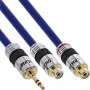 InLine garso adapterio laidas Premium 2x RCA moteriška / 3,5 mm vyriška, auksuotas, 0,25 m